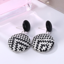 Bohemian Round Rattan Wooden Drop Earrings For Women Fashion Handmade Geometric Dangle Earrings Jewelry 2019 Gift Wholesale 2024 - buy cheap