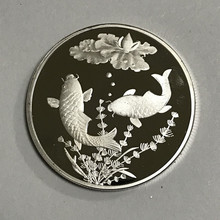 5 шт., немагнитные монеты в виде карпа, 40 мм 2024 - купить недорого