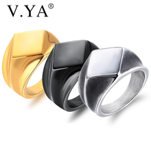 V.YA Fashion Rhombus Rings For Men Punk Stainless Steel Size 7-12 Finger Ring Gold/Black Rings For Male Gift Dropshipping 2024 - buy cheap