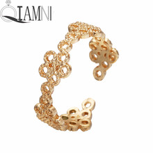 QIAMNI Gold Color Adjustale Daisy Flower 8 Infinity Knuckle Rings Women Wedding Band Cocktail Party Toe Foot Ring Bague Femme 2024 - buy cheap