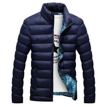 Зимняя мужская куртка 2021 модная мужская парка с воротником-стойкой мужская куртка мужские однотонные толстые куртки и пальто мужские зимни... 2024 - купить недорого