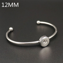 Fashion Charming Stainless steel metal Snap bracelet bangle fit 12MM snap buttons jewelry wholesale SG0058 2024 - buy cheap