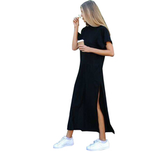 Maxi T Shirt Dress Women Summer Beach Sexy Elegant Casual Ukraine Vintage Linen Boho Party Long Black Bodycon Dresses Plus Size 2024 - buy cheap