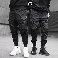 Homens multi-bolso hip hop corredores homem sweatpants streetwear casual preto harem calças masculinas 2019 moda hombre 2024 - compre barato