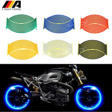 Pegatinas reflectantes de 16 tiras para motocicleta, pegatina protectora para llanta de rueda de Moto, para Yamaha, Honda, BMW, Suzuki, KTM 2024 - compra barato