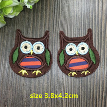 New arrival 10 pcs blue brown bird 3.8x4.2cm Embroidered patches iron on cartoon Motif RS Applique embroidery accessory 2024 - buy cheap