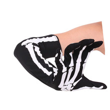 Guantes de esqueleto blanco de dedo completo Unisex, guante de calavera de Halloween con estampado, brazo largo, cálido, Cosplay, 1 par, novedad 2024 - compra barato