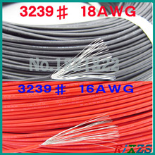 1 м 3239 # 16AWG 18AWG силиконовые провода черный красный проводной кабель 2024 - купить недорого