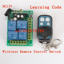 12V 4CH Wireless Remote Control Switch Light Lamp Power Universal Remote Controller Learning Code 315/433MHZ Output adjusted 2024 - buy cheap