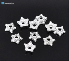 Doreen Box Lovely 500 Silver color Flower Bead Caps Findings 5mm (B12521) 2024 - buy cheap
