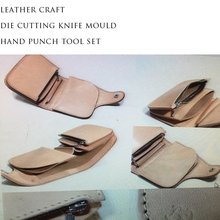 DIY leather craft folded small wallet card holder coin bag die cutting knife mould hand punch tool template set 2024 - buy cheap