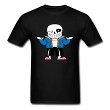 Мужская хлопковая футболка с коротким рукавом, круглым вырезом и принтом черепа 2024 - купить недорого