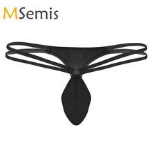 Mini tanga g-string roupa de banho para homens, cueca de biquíni, alças de cintura dupla, bolsa de protuberância, mini calcinhas de tanga 2024 - compre barato