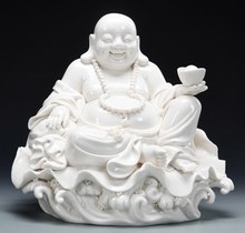Dehua-estatua china de porcelana blanca, estatua de Buda sonriente feliz, n. ° 5 2024 - compra barato