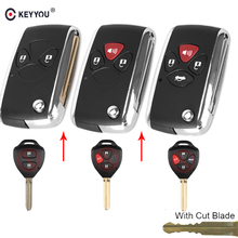 KEYYOU KEYYOU Cutting Toy43 Blade 2&3 Buttons Updated Flip Remote Key Case For Toyota Crown Corolla Camry RAV4 Reiz Key Shell 2024 - buy cheap