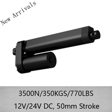 New Arrivals 3500N/350KGS load 12/24V DC black linear actuator with 50mm stroke 8mm/s speed 2024 - buy cheap