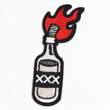 Clothing diy embroidery iron on patch deal with it 10cm fire xxx punk biker patches for clothes stickers fabric free shipping 2024 - buy cheap