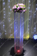 Бесплатная доставка, 10 шт./лот, грандиозный акриловый кристалл, 47 дюймов, высокий цветок, подставка для свадьбы, ведущая дорога для свадебной вечеринки, украшения для мероприятий 2024 - купить недорого