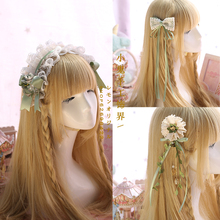 Grampo de cabelo com garotas is lace matcha is, grampo de folha com borda, grampo de cabelo e laço, presilha de cabelo lolita kc 2024 - compre barato