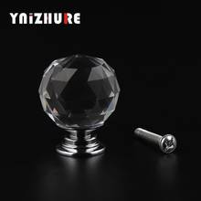YNIZHURE 30mm Quality Crystal Ball Design Clear Crystal Glass Knobs Cupboard Drawer Pull Kitchen Cabinet Wardrobe Handles Hardwa 2024 - buy cheap