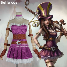 Custom size LOL the Sheriff of Piltover Caitlyn cosplay costume original classic purple dress Carnival Halloween Anime clothes 2024 - buy cheap