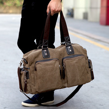 Bolsa de viagem masculina, bolsa grande de lona para carregar bagagem, de ombro 2024 - compre barato