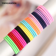 YWHUANSEN 100pcs/lot 3CM Baby Girl Ponytail Hair Holder Hair Accessories Thin Elastic Rubber Band For Kid Colorful Hair Ties DIY 2024 - buy cheap