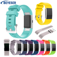 Pulseira inteligente de silicone, bracelete clássico para fitbit charge 2, pulseira de substituição para relógio esportivo 2024 - compre barato