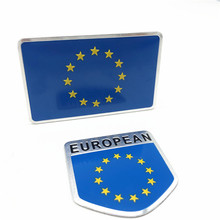 Автомобильный Стайлинг Европейский Союз Флаг ЕС наклейка эмблема значок для Renault BMW VW Audi Citroen Skoda для Opel Honda Kia Ford Benz 2024 - купить недорого