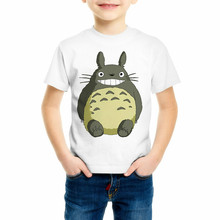 Детская футболка с принтом «Тоторо» Kawaii, футболка с принтом аниме «Тоторо» забавная футболка для мальчиков и девочек детская футболка, летняя Мягкая футболка, C34 2024 - купить недорого