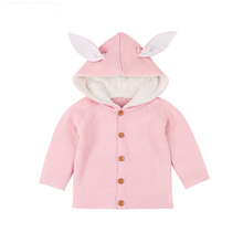 Knitted Baby Clothes 100% Cotton Baby Sweater Autumn Winter Bunny Hooded Toddler Girls Boys Cardigan Jacket And Coat Outerwear 2024 - buy cheap
