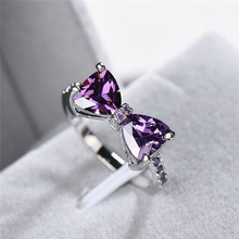 Женское Обручальное Кольцо Utimtree, фиолетовое обручальное кольцо из стерлингового серебра 925 пробы с фианитом 2024 - купить недорого