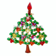 Feliz natal árvore multicolorido strass diamante natal broche pino presente de jóias de natal distintivo 2024 - compre barato