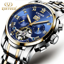 KINYUED Top Brand Luxury Mens Watches Automatic Mechanical Watch Men Stainless Steel Sapphire Calendar Relogio Masculino 2024 - buy cheap