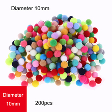 New! 200pcs/lot Pompom 10mm Mini Fluffy Soft Pom Poms Pompones Ball Furball Handmade Crafts DIY for Home Decor Sewing Supplies 2024 - buy cheap