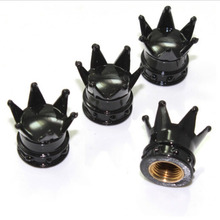 4pcs/Lot Black kings Crown Tyre Tire Wheel Stem Valve Air Dust Cover Cap Bolts Nuts For Car Automobiles 2024 - buy cheap