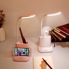 Luminária de mesa led flexível usb, para celular ou dormitório com proteção inteligente para os olhos 2024 - compre barato
