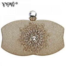 Fashion Evening Bag Women'S 2chain Handbag Night Wedding Clutch With Flower Rhinestone Gold Sliver Shoulder Bags Bolsa Feminina 2024 - buy cheap