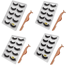 5 pairs 3d mink false eyelashes natural long 3d mink lashes fluffy lashes soft eyelash extension makeup kit cilios with tweezers 2024 - buy cheap