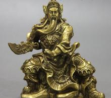 China brass guan gong sculpture dragon Martial god of wealth Guan Yu Statue 2024 - buy cheap