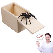 Детская Новинка Веселая жуткая коробка паук розыгрыш деревянная скайбокс шутка кляп игрушка без слов для взрослых детей 2024 - купить недорого