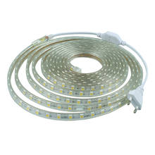 1m 220V led strip 5050 60led/m IP67 Waterproof led flexible tape light with EU power plug White/Warm white/Green/Blue/Red 2024 - buy cheap