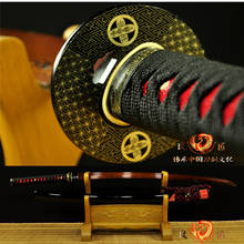 Black&Red Folded Steel Japanese Battle Ready Sword katana full tang Sharp Blade. 2024 - buy cheap