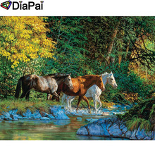 DIAPAI 100% Full Square/Round Drill 5D DIY Diamond Painting "Animal horse" Diamond Embroidery Cross Stitch 3D Decor A21031 2024 - buy cheap