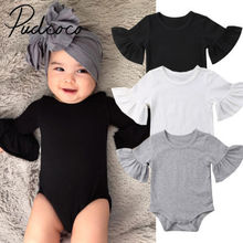 Summer Sunsuit Newborn Baby Girl Bodysuit Flared Sleeve Jumpsuit Playsuit Outfit Kids Clothes 0-2y 2024 - buy cheap