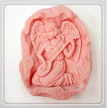 sell hot  Angel girl playing zither silicone soap mold Cake decoration Candle molds  Handmade soap mold fondant  tools wholesale 2024 - buy cheap