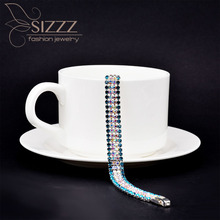 SIZZZ 2019 Hot selling accessories shiny blue rhinestones wild personality Bracelet&Bangles for women 2024 - buy cheap