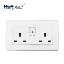 146 Double 13A UK Standard Switched Socket Wallpad Luxury Acrylic Panel 110V-250V 146*86mm 2024 - buy cheap