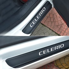 Car Styling For Suzuki CELERIO Auto Door Sill Protector Car Door Sill Welcome Pedal Stickers 4D Carbon Fiber Vinyl Sticker 4Pcs 2024 - buy cheap