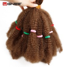 Extensão de cabelo sintético wignee afro, extensão de cabelo crespo para mulheres em crochê pacote de cabelo natural preto para homens africanos americanos 2024 - compre barato